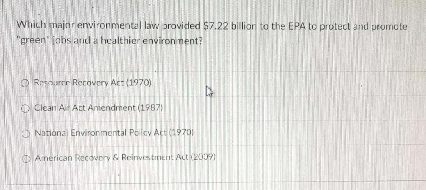  Which major environmental law provided $7.22 billion to the EPA to