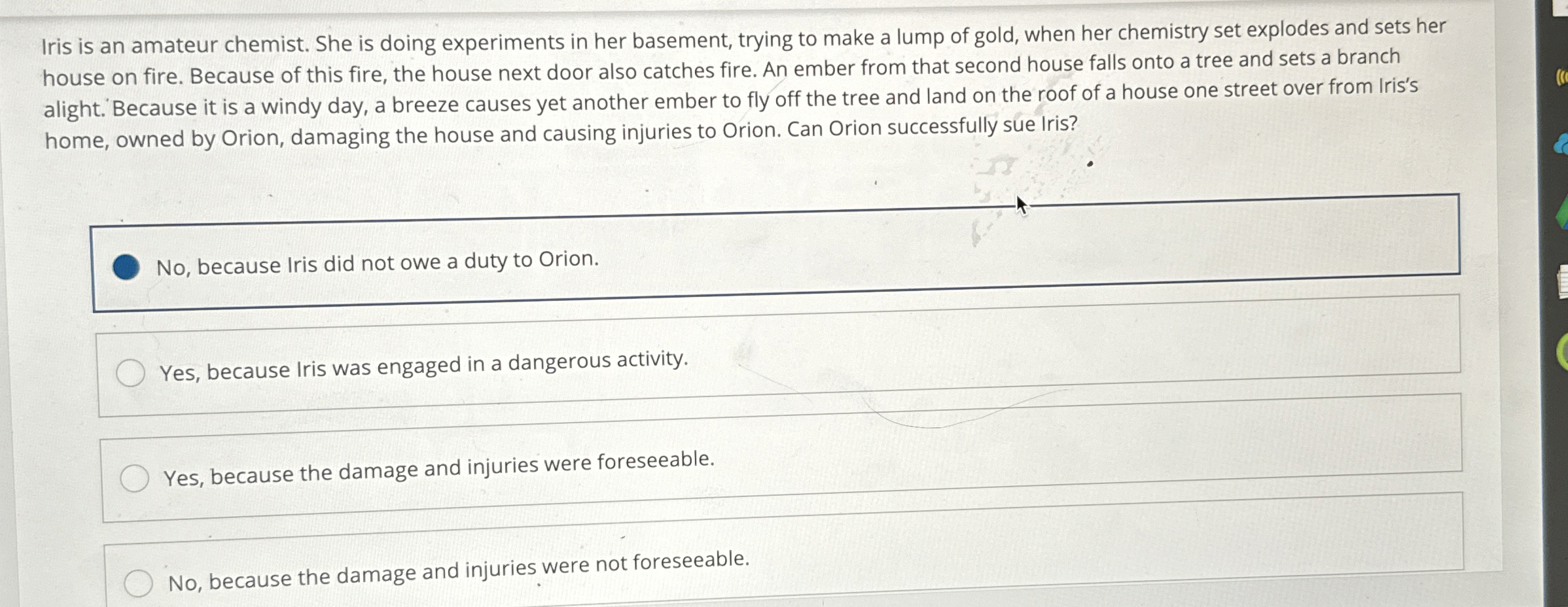  Iris is an amateur chemist. She is doing experiments in her