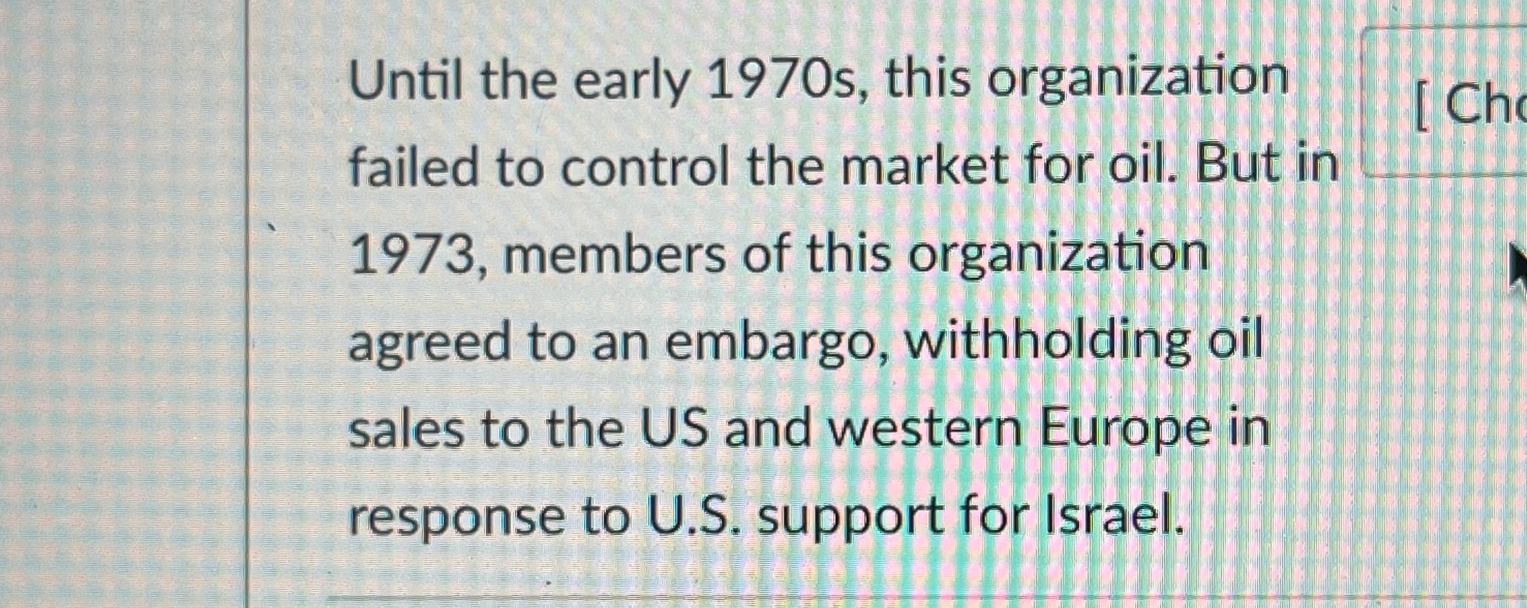  Until the early 1970 s, this organization failed to control the