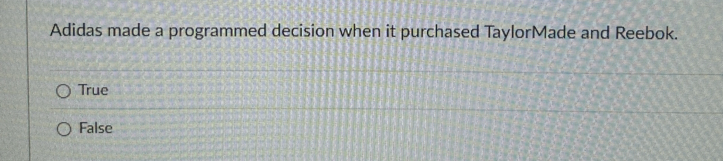  Adidas made a programmed decision when it purchased TaylorMade and Reebok.
