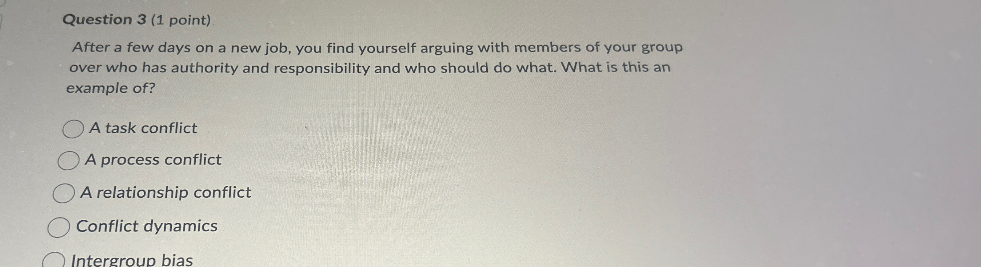  Question 3(1 point) After a few days on a new job,