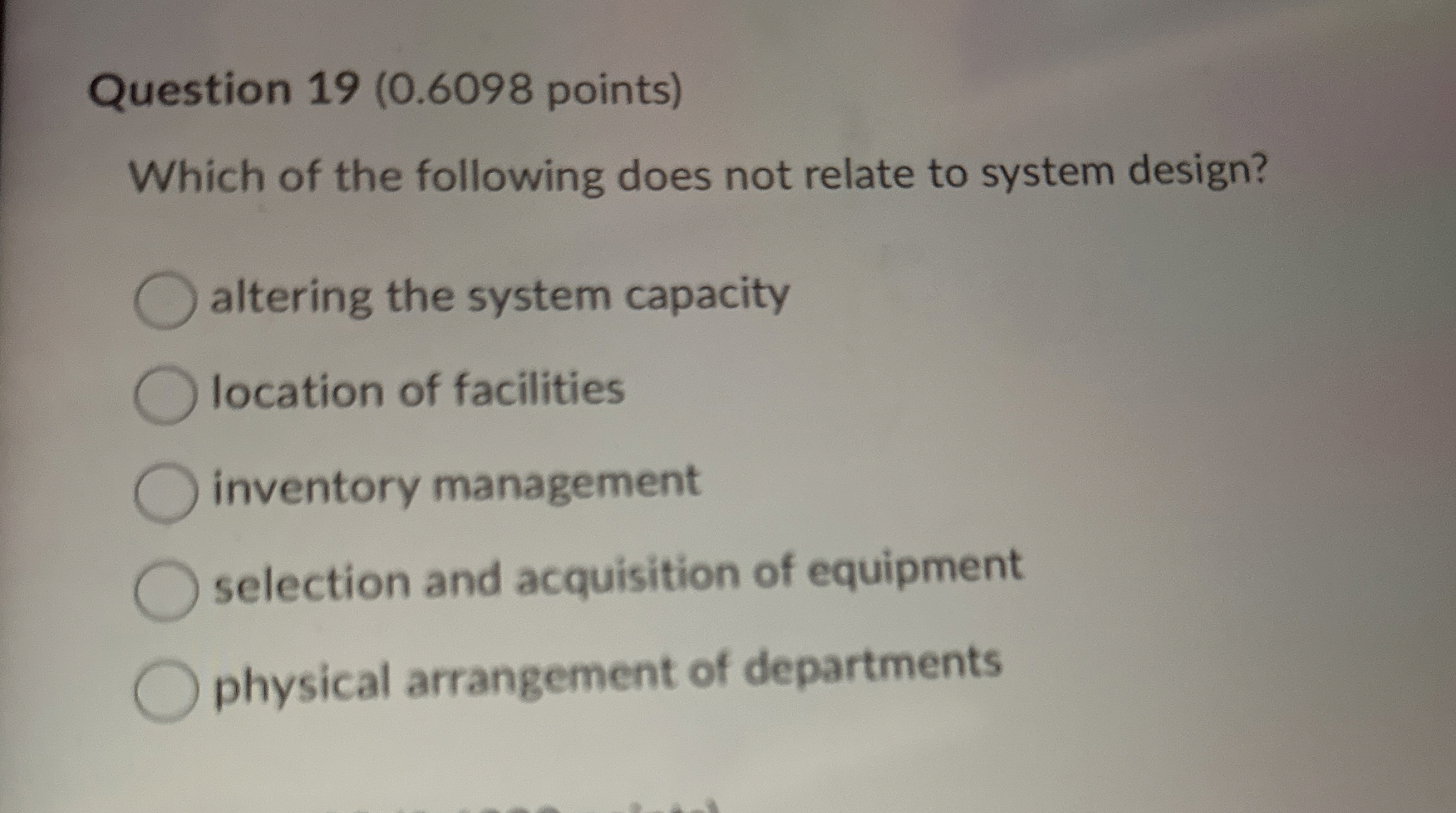  Question 19(0.6098 points) Which of the following does not relate to