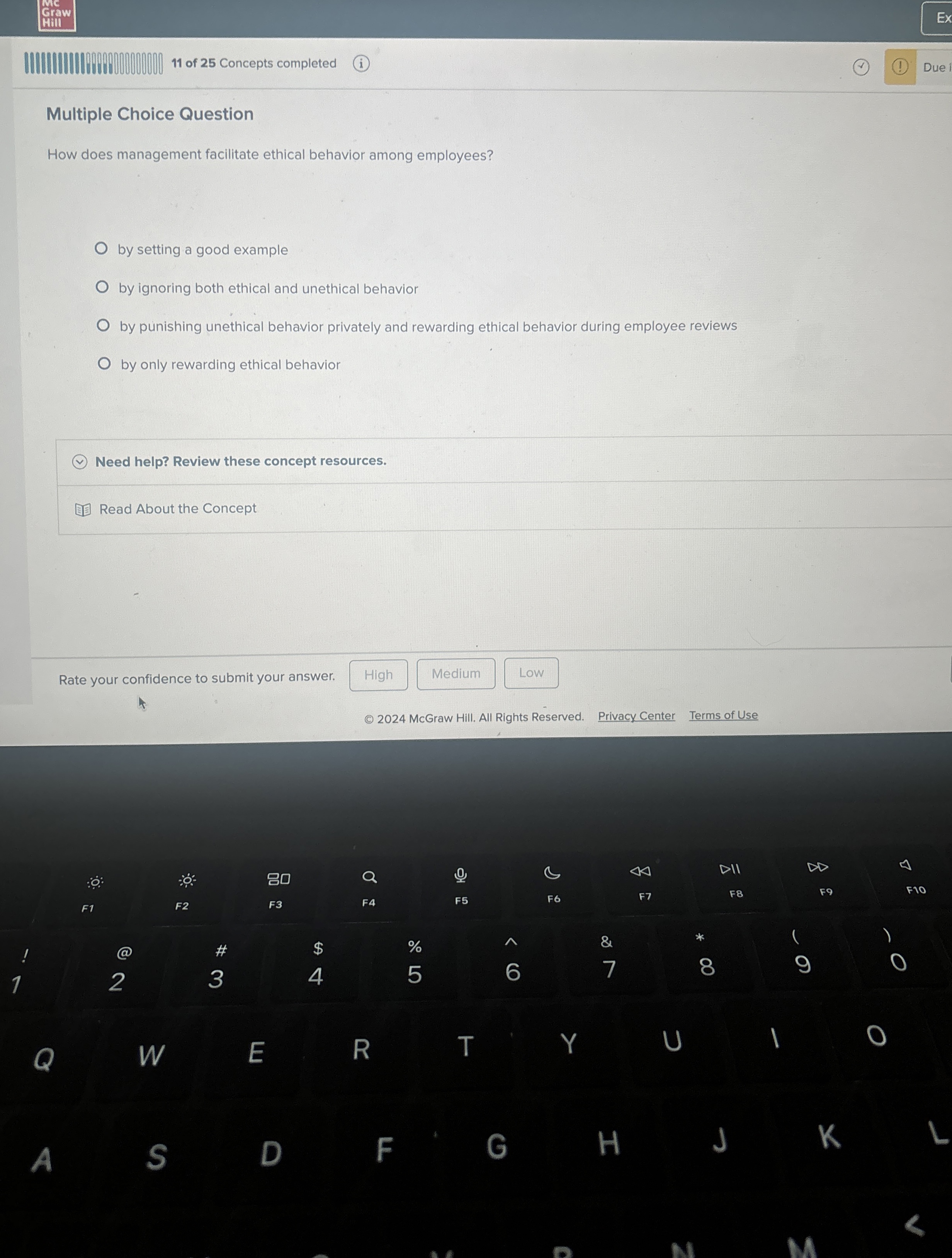  Multiple Choice Question How does management facilitate ethical behavior among employees?