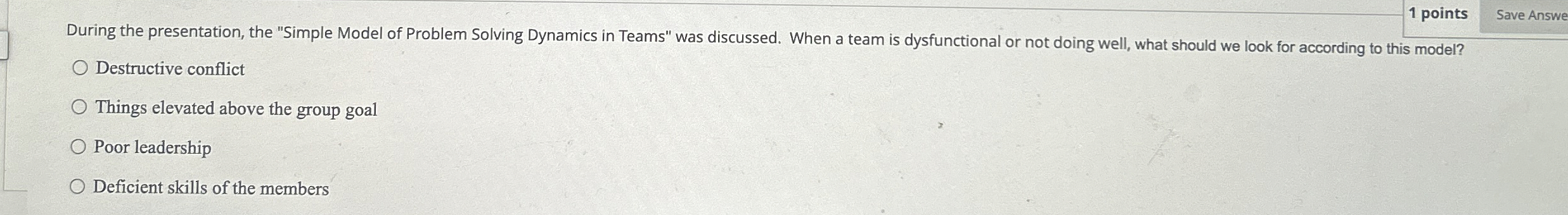  During the presentation, the "Simple Model of Problem Solving Dynamics in