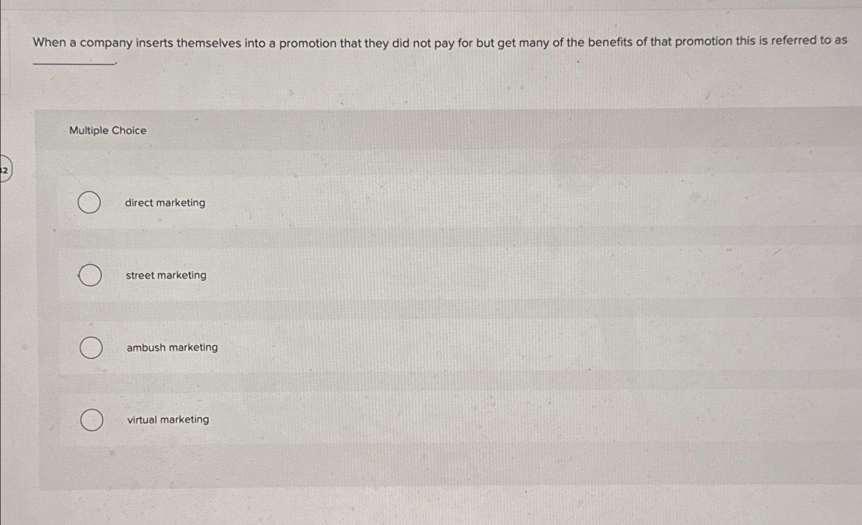  When a company inserts themselves into a promotion that they did