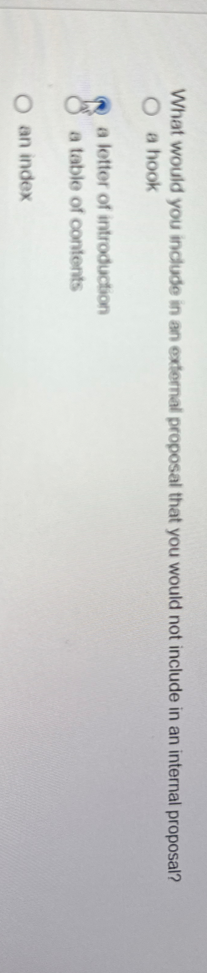  What would you include in an external proposal that you would