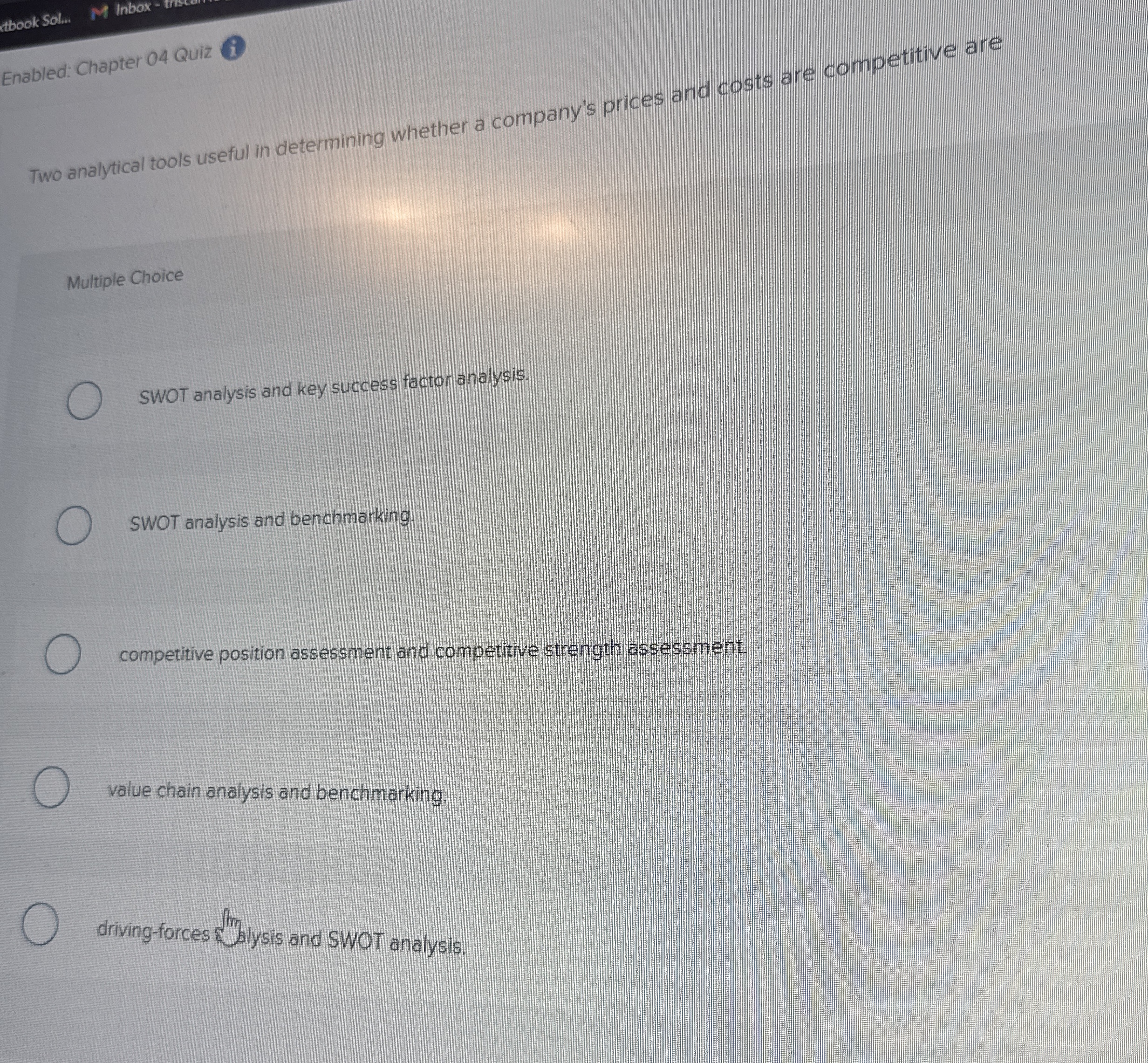 Two analytical tools useful in determining whether a company's prices and