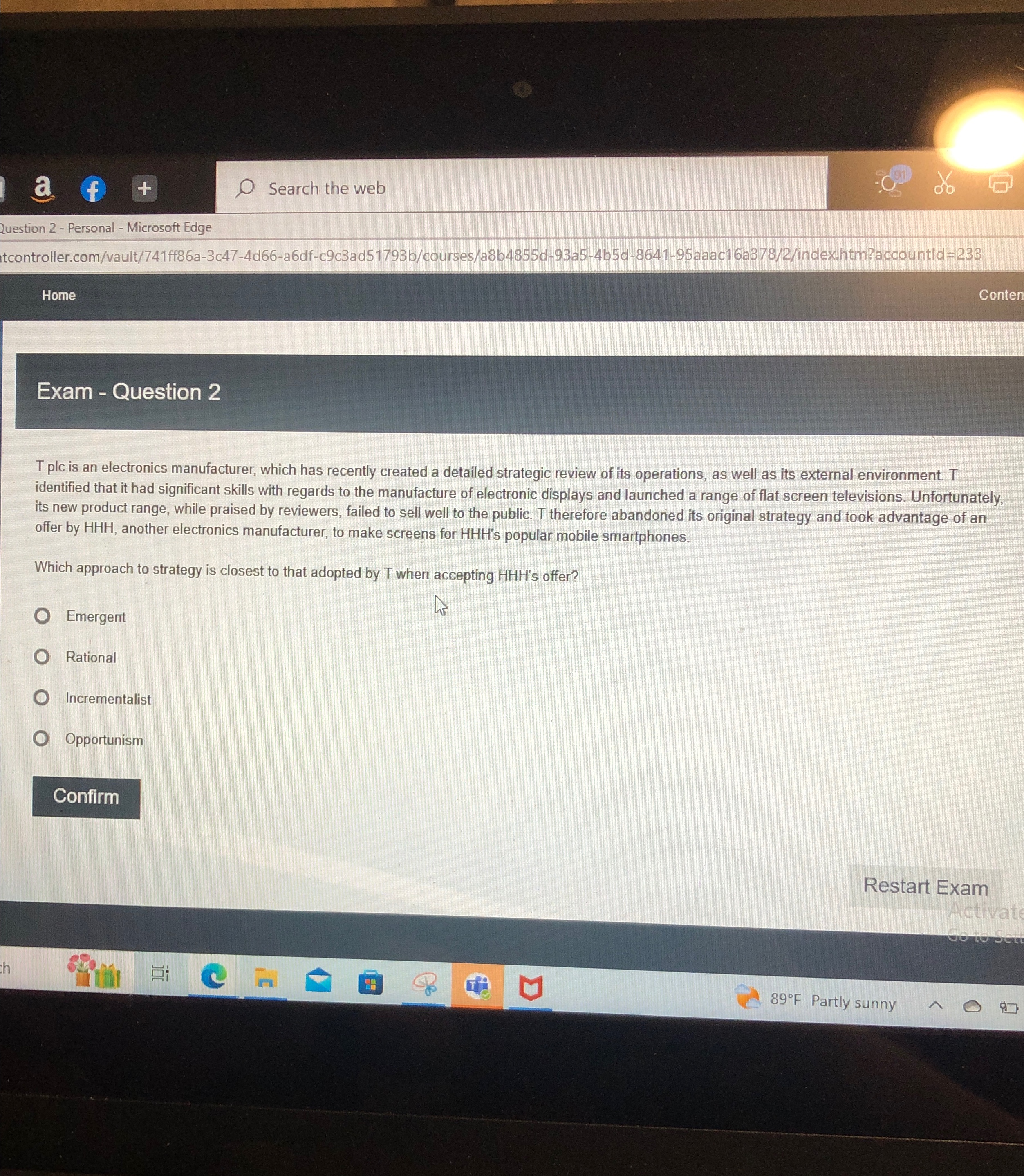  Ruestion 2- Personal - Microsoft Edge Search the web tcontroller.com/vault/741ff86a-3c47-4d66-a6df-c9c3ad51793b/courses/a8b4855d-93a5-4b5d-8641-95aaac16a378/2/index.htm?accountld=233 Home