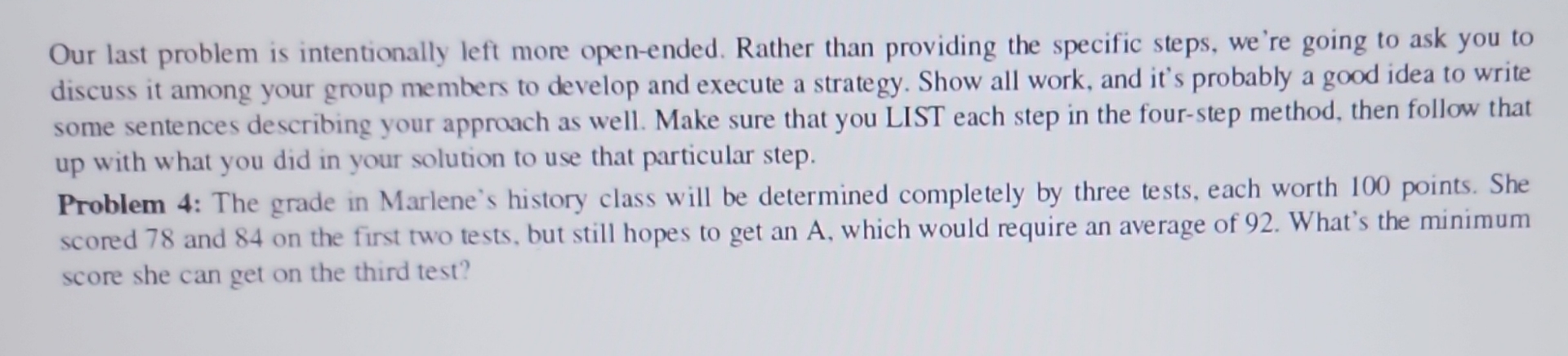  Our last problem is intentionally left more open-ended. Rather than providing