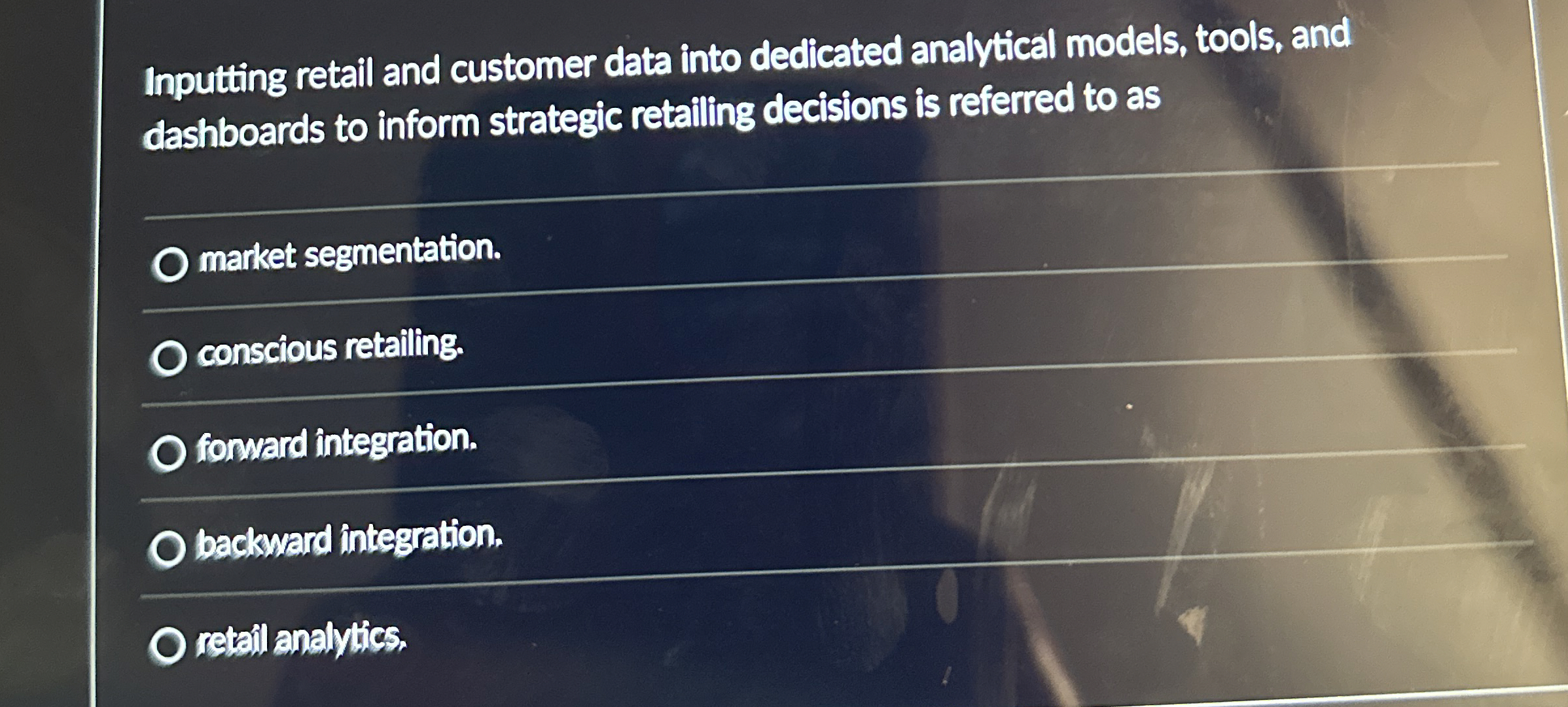  Inputting retail and customer data into dedicated analytical models, tools, and
