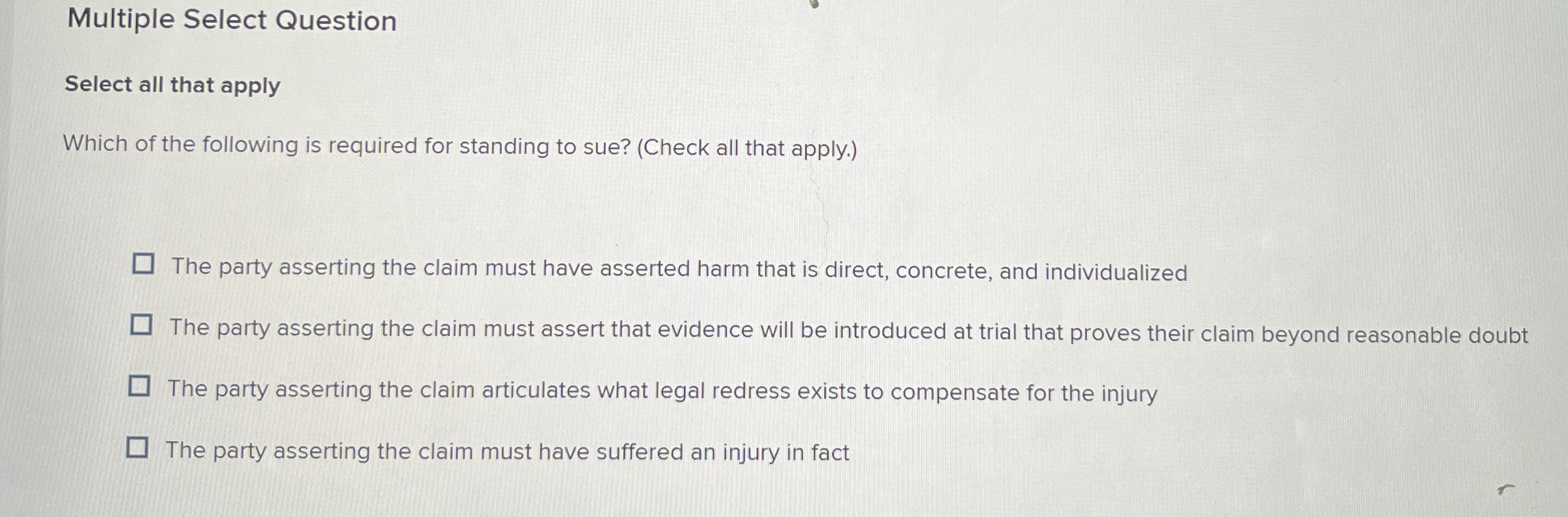  Multiple Select Question Select all that apply Which of the following