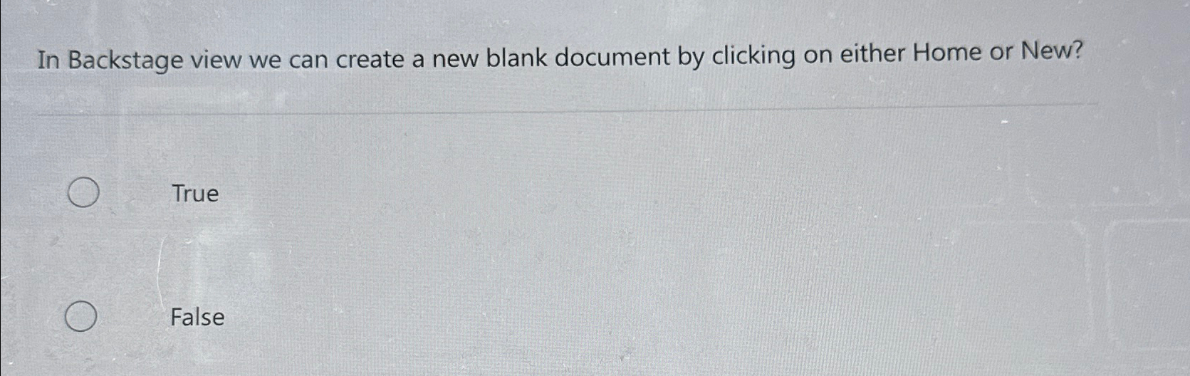 In Backstage view we can create a new blank document by