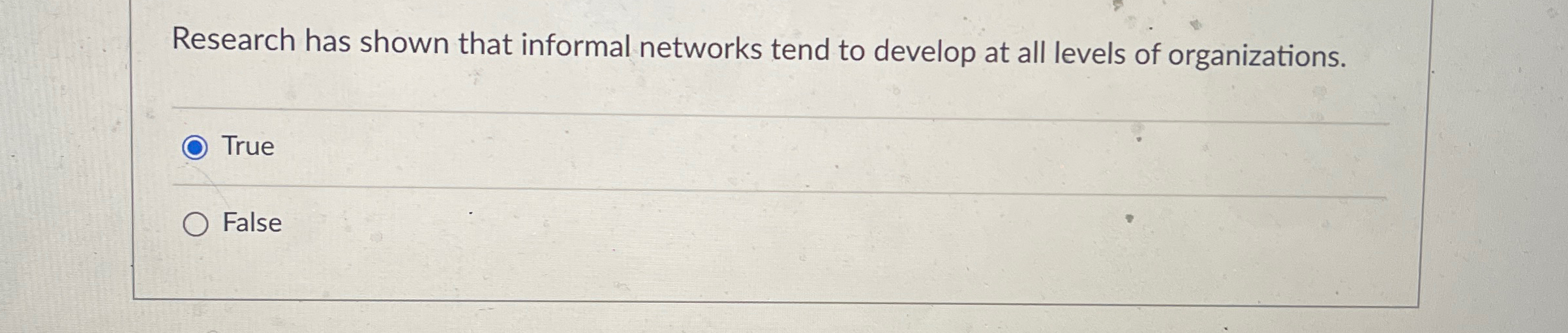  Research has shown that informal networks tend to develop at all