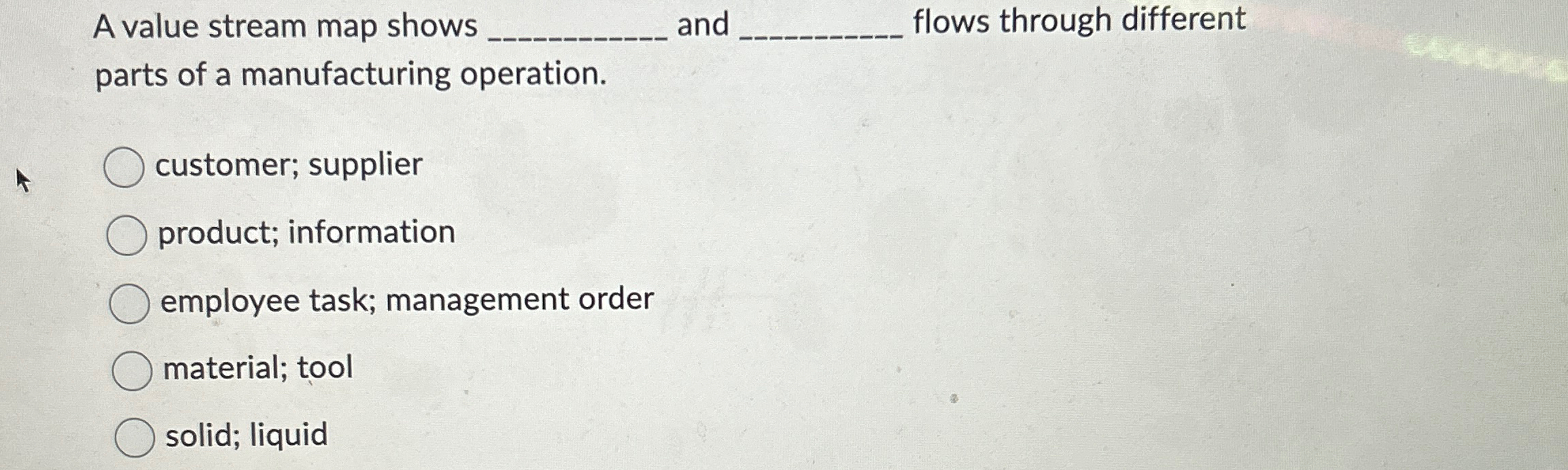  A value stream map shows q, and q, flows through different