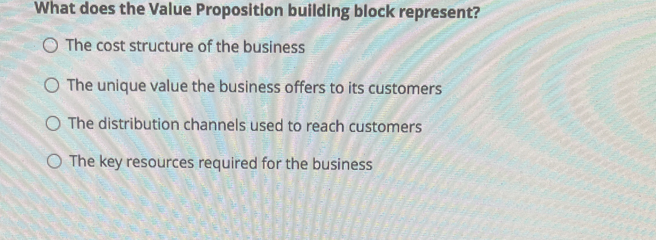  What does the Value Proposition building block represent? The cost structure