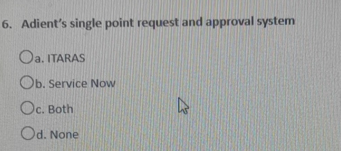  Adient's single point request and approval system a. ITARAS b. Service