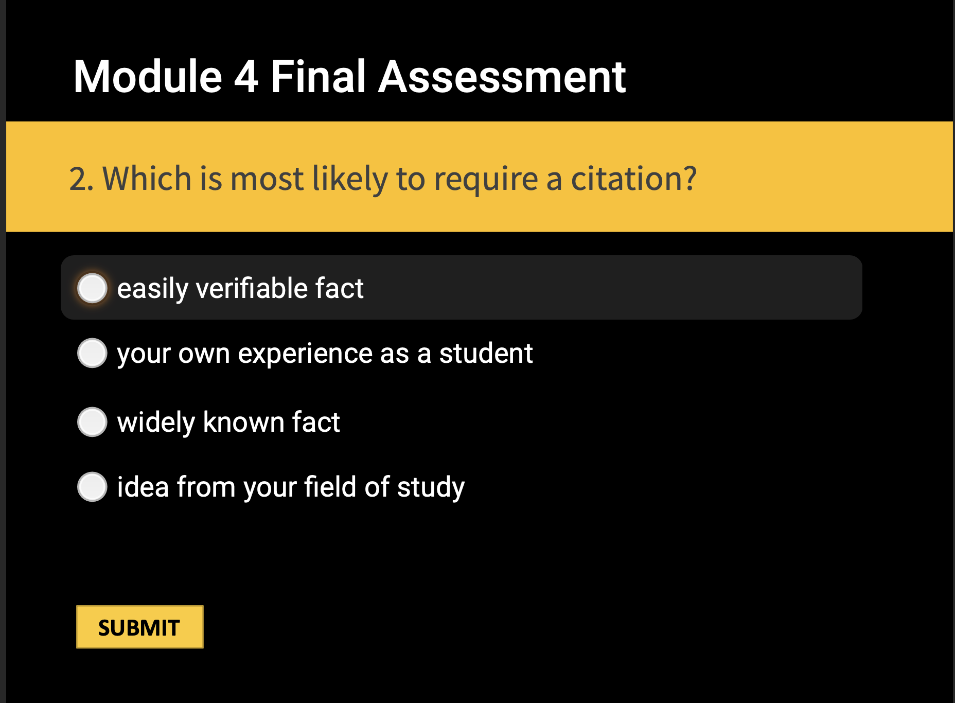  Module 4 Final Assessment Which is most likely to require a
