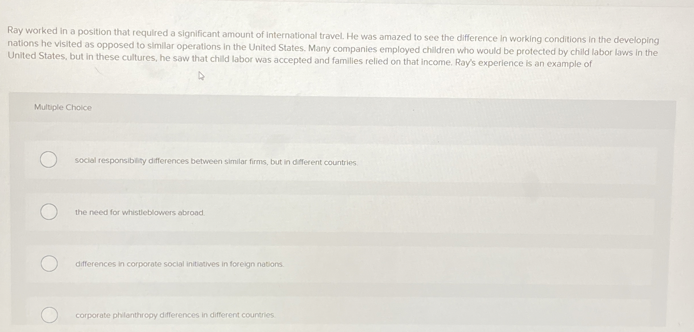  Ray worked in a position that required a significant amount of