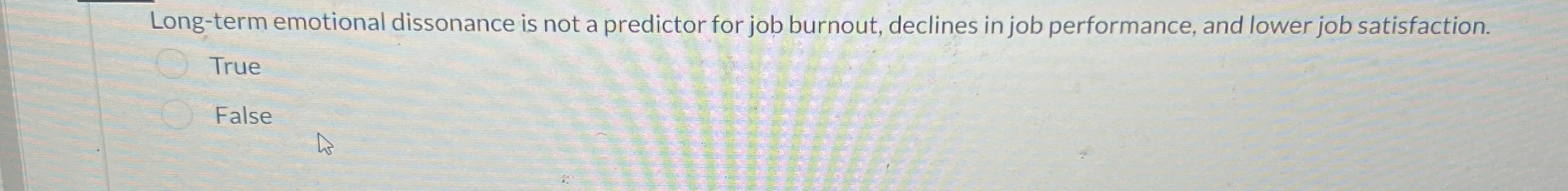  Long-term emotional dissonance is not a predictor for job burnout, declines