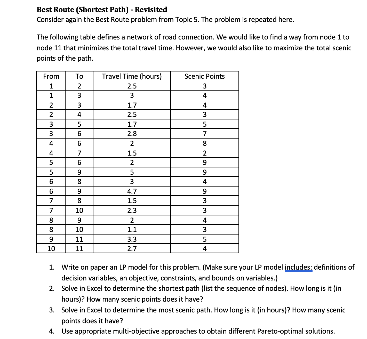  Best Route (Shortest Path)- Revisited Consider again the Best Route problem