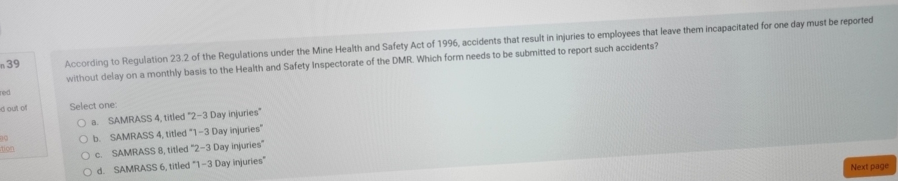  n 39 without delay on a monthly basis to the Health