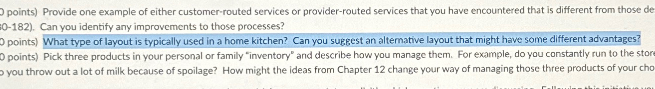  points) Provide one example of either customer-routed services or provider-routed services