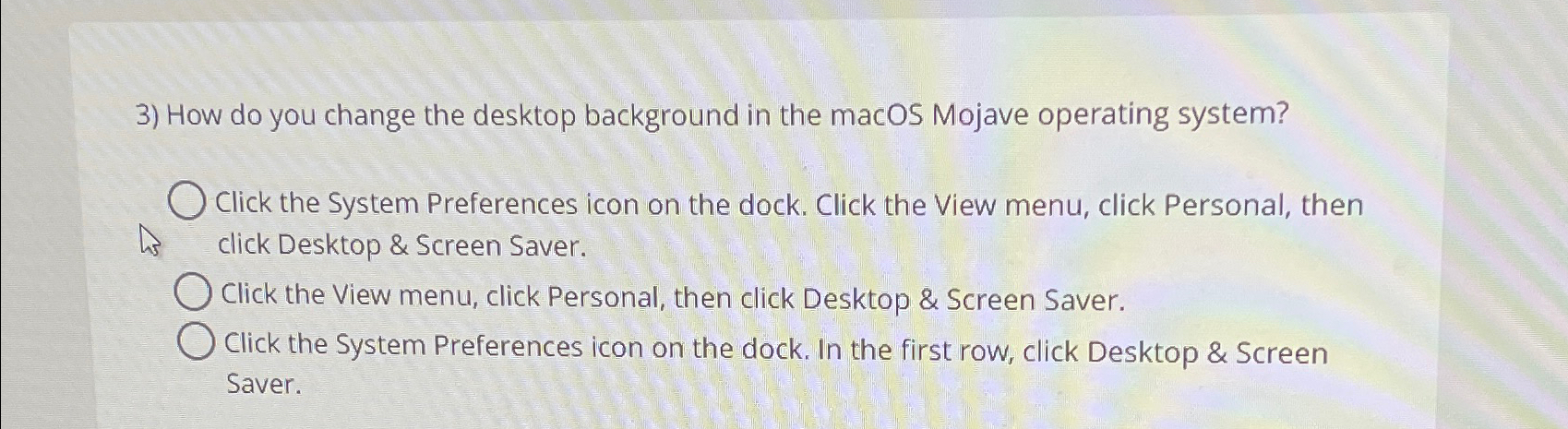  How do you change the desktop background in the macOS Mojave