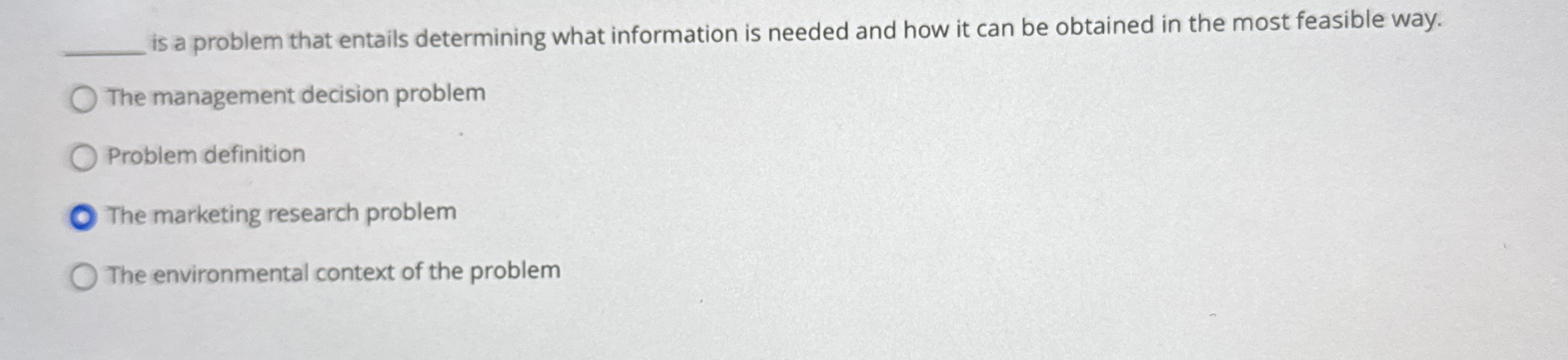  is a problem that entails determining what information is needed and