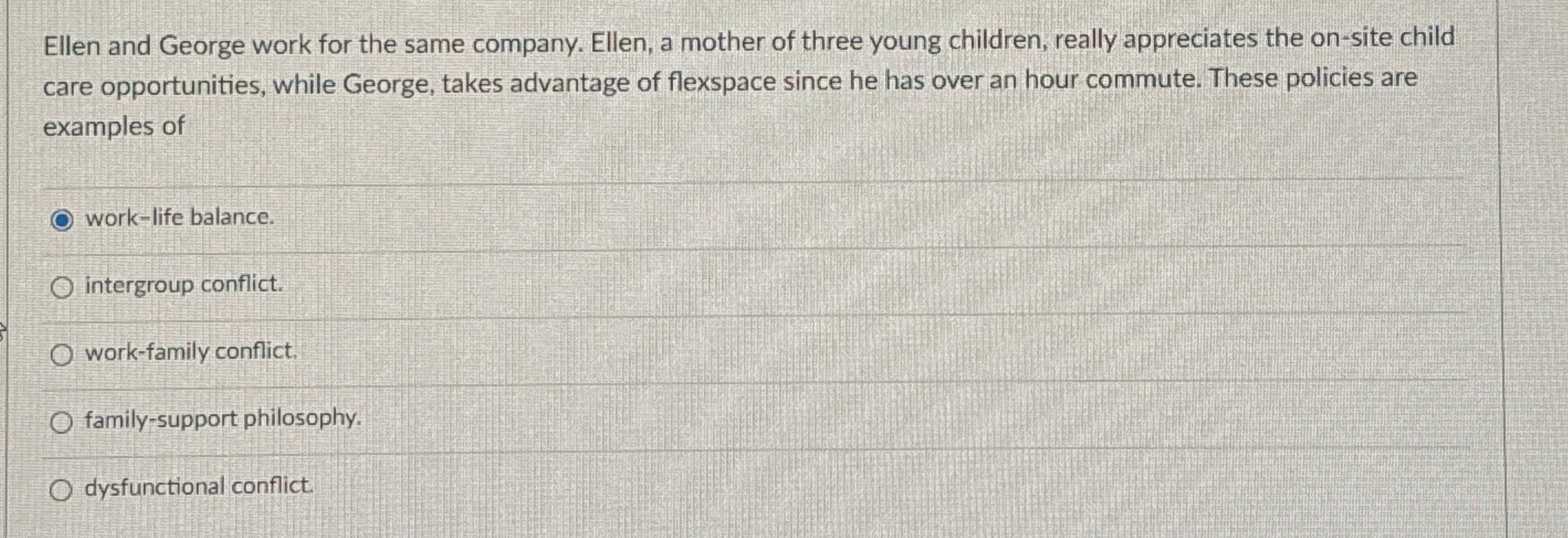  Ellen and George work for the same company. Ellen, a mother