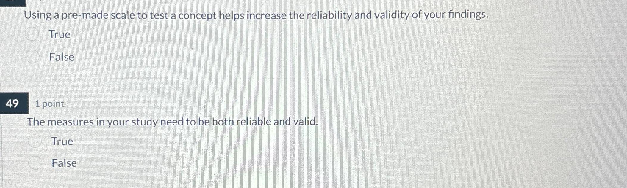  Using a pre-made scale to test a concept helps increase the