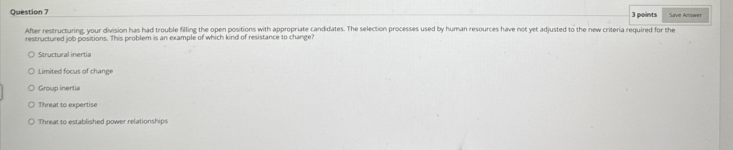  Question 7 restructured job positions. This problem is an example of