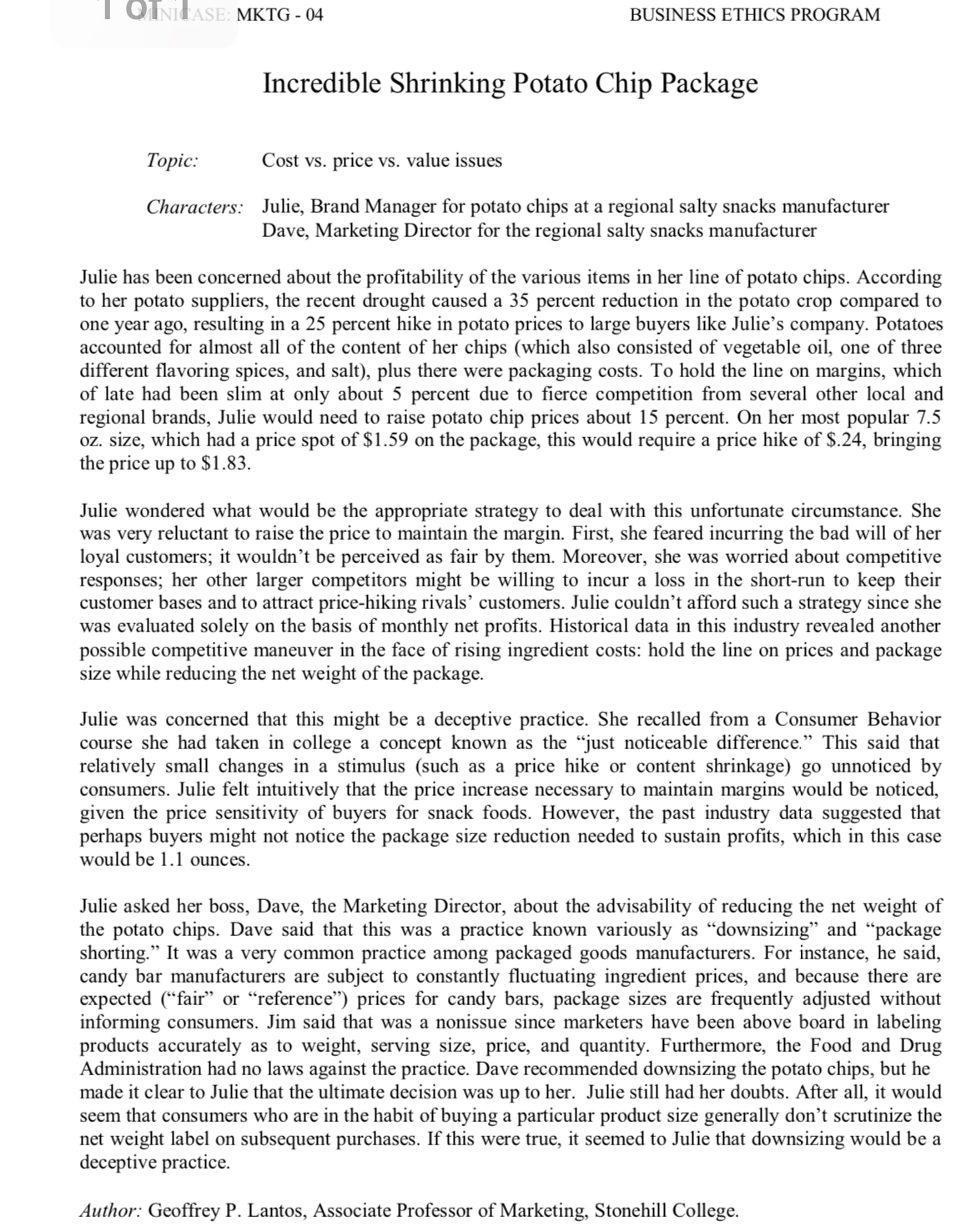  Answer these questions based off the case study. What are the