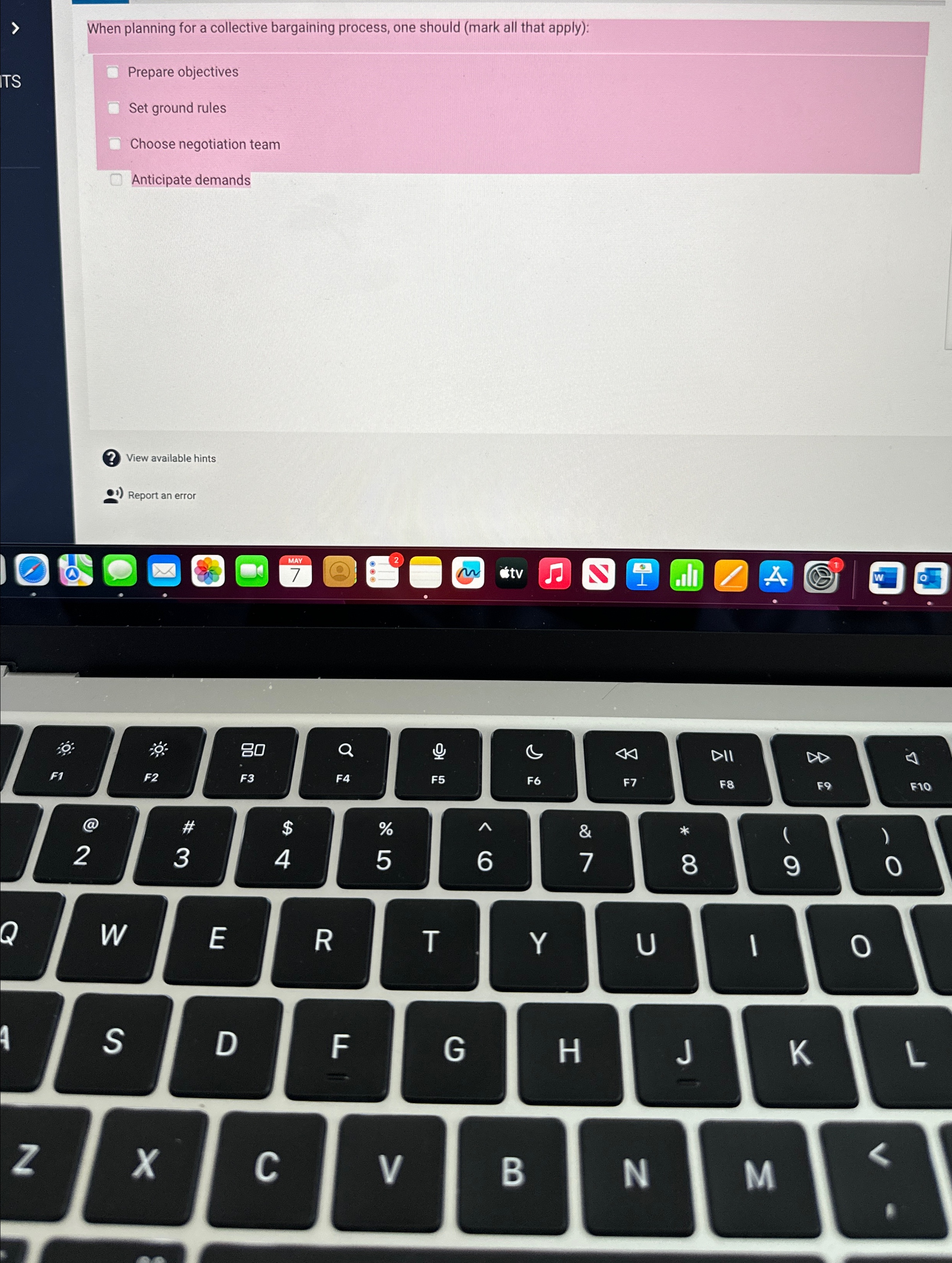  When planning for a collective bargaining process, one should (mark all