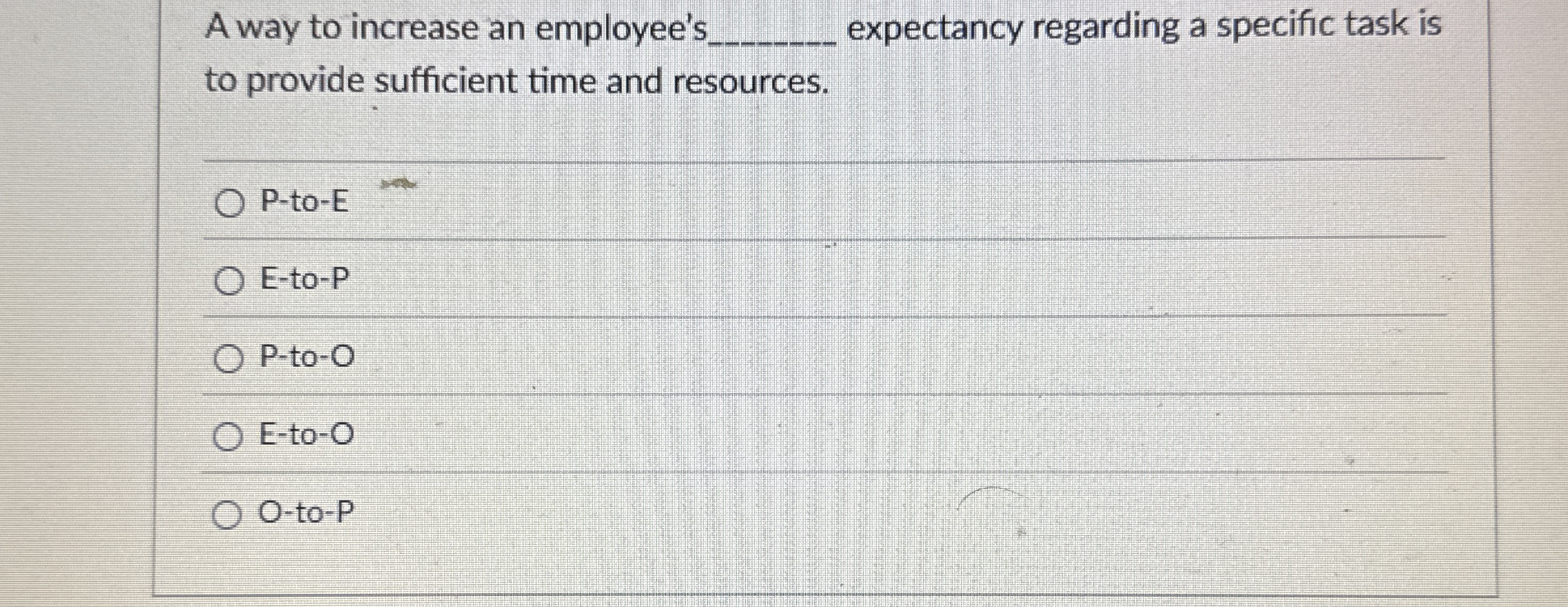  A way to increase an employee's expectancy regarding a specific task