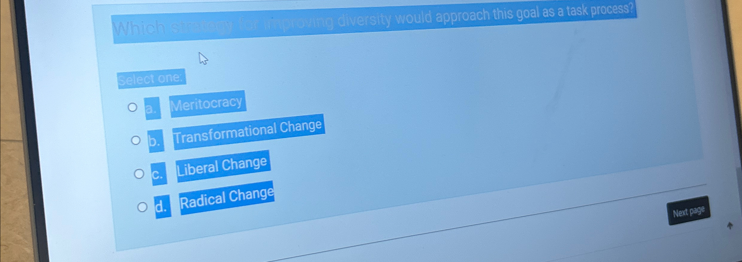  divers tiv would approach this goal as a task process? 