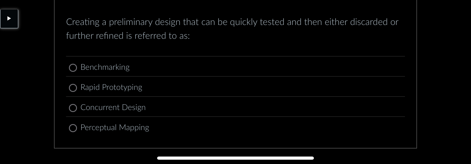  Creating a preliminary design that can be quickly tested and then