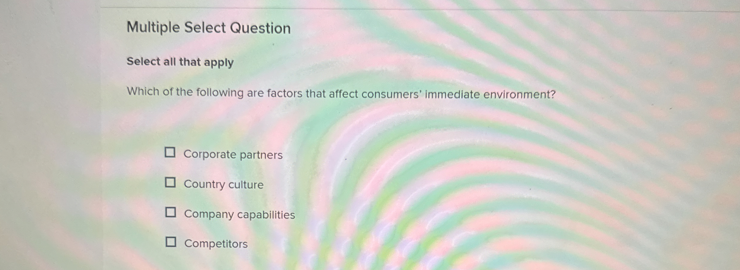  Multiple Select Question Select all that apply Which of the following