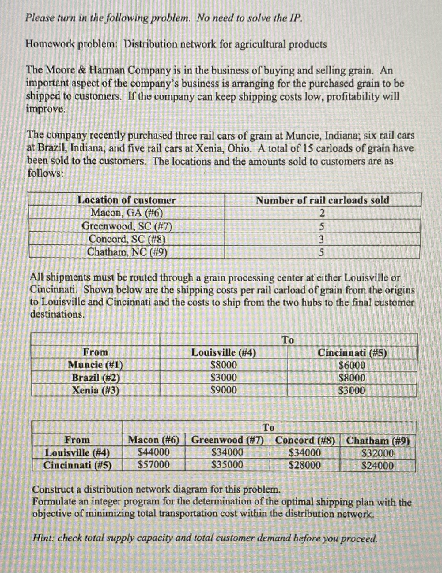  Please turn in the following problem. No need to solve the