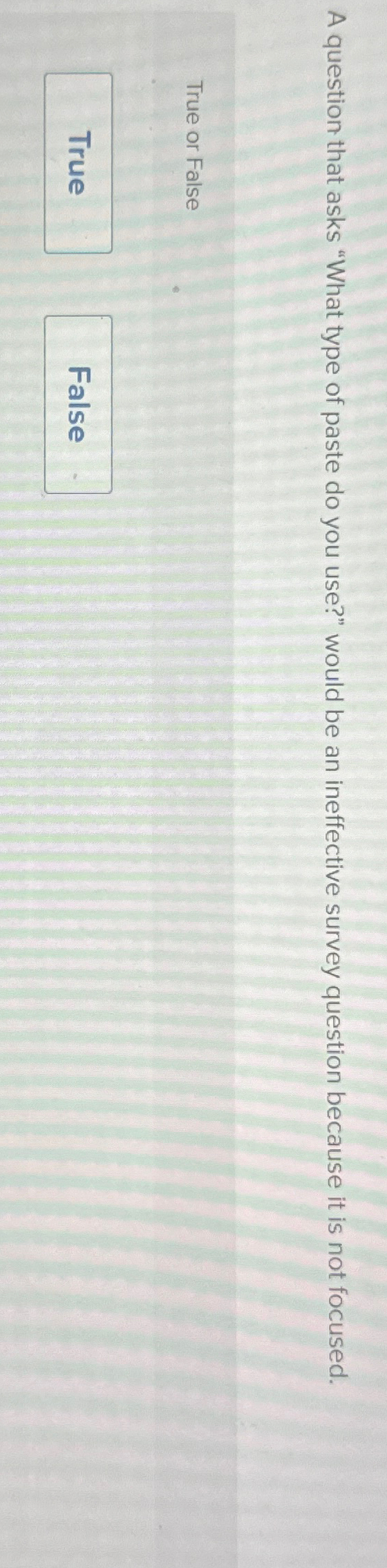  A question that asks "What type of paste do you use?"