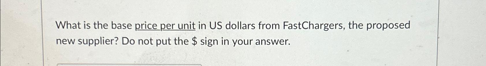  What is the base price per unit in US dollars from