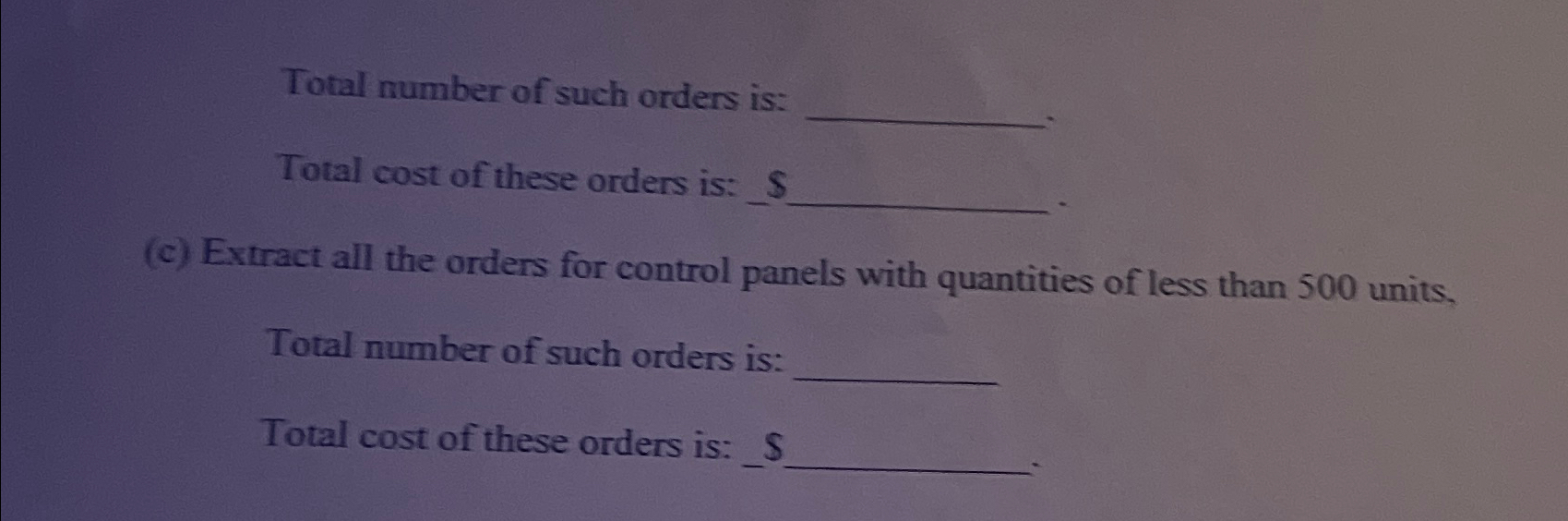  H5. Data file: Purchase Orders. Convert the database file to an