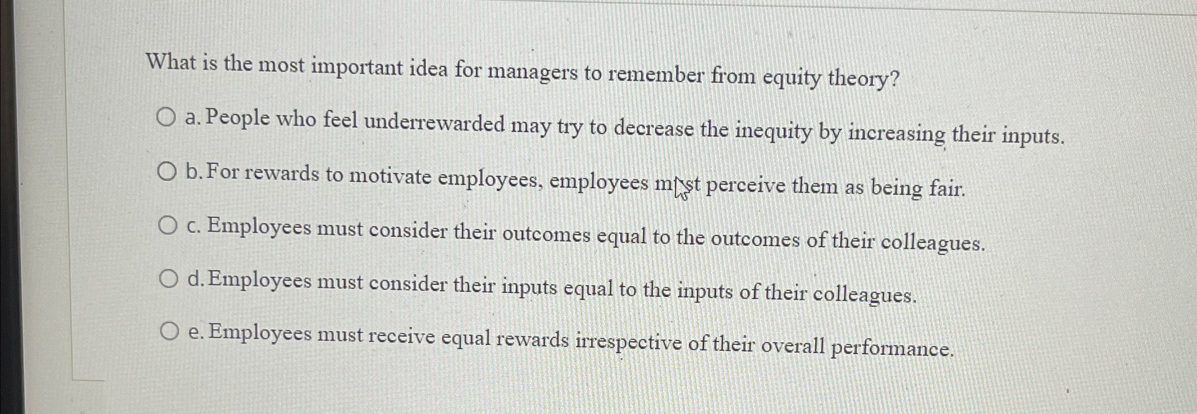  What is the most important idea for managers to remember from