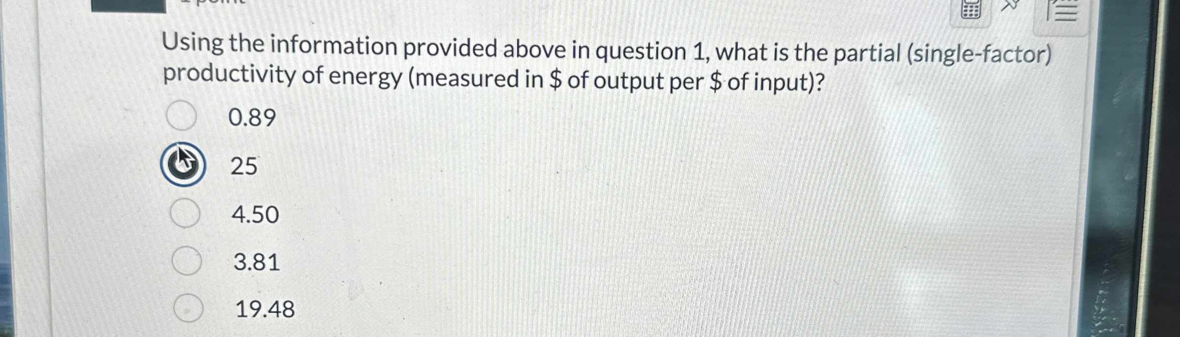  Using the information provided above in question 1, what is the