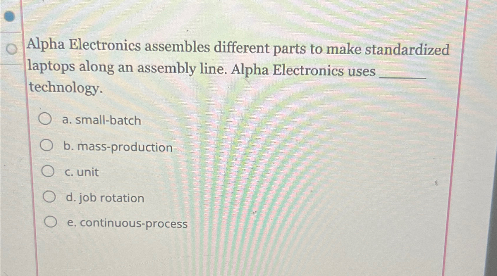  Alpha Electronics assembles different parts to make standardized laptops along an