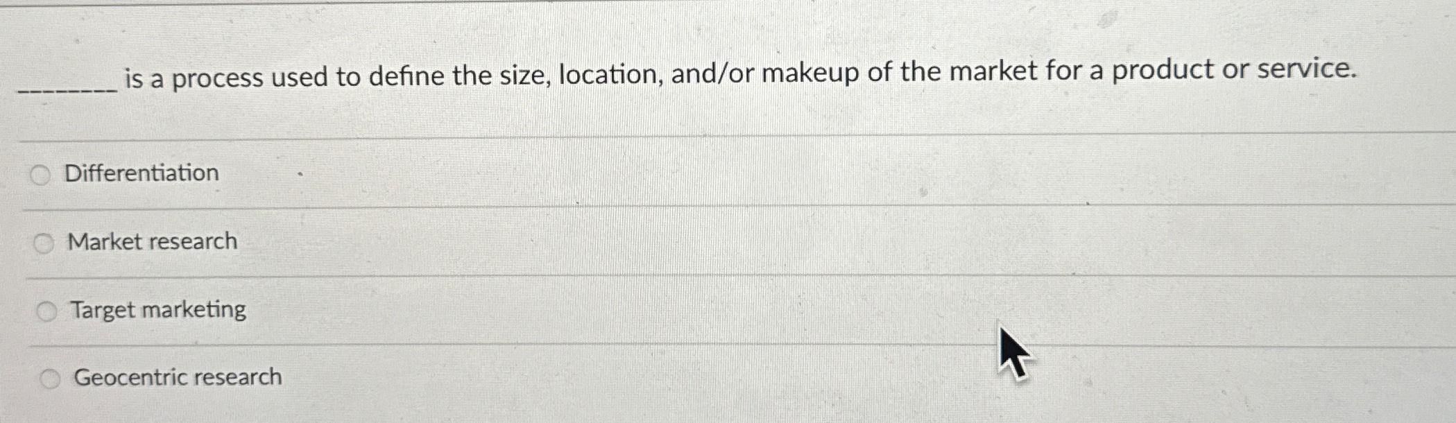  is a process used to define the size, location, and/or makeup