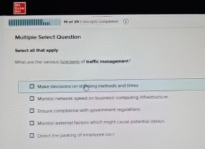  Muitipie Select Question Select ail that apply What are the various