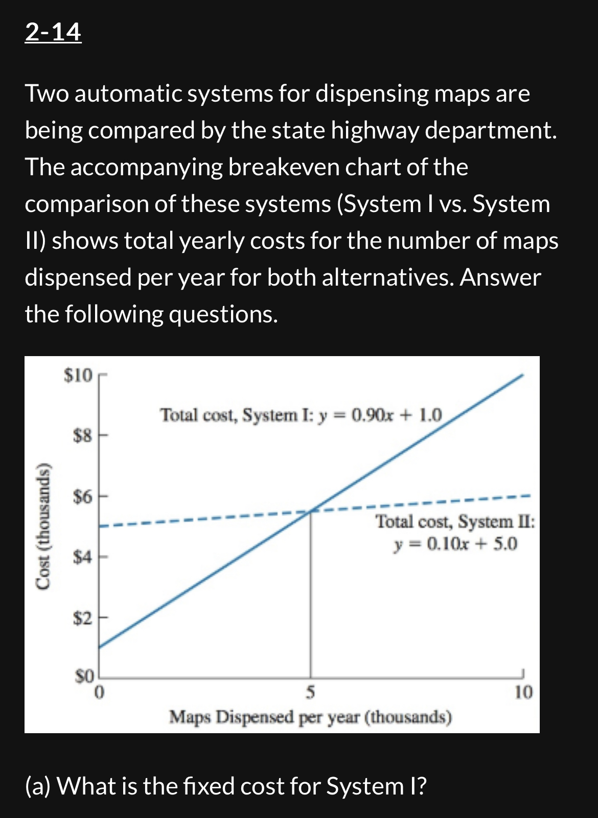  2-14 Two automatic systems for dispensing maps are being compared by