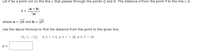 Let P be a point not on the line L that passes