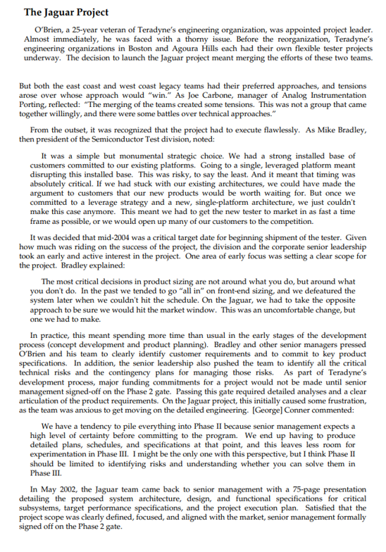  what is the solution for The Jaguar Project O'Brien, a 25-year