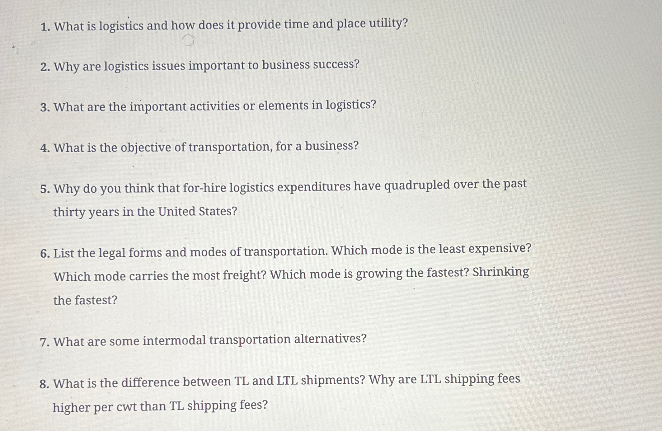  What is logistics and how does it provide time and place